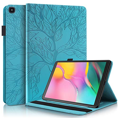 Succtop Hülle Galaxy Tab A 10.1 Zoll 2019 Schutzhülle PU Leder Taschehülle Flip Brieftasche Stand Tablet Hülle mit Kartenschlitz Stifthalter für Samsung Galaxy Tab A 2019 SM-T510 / SM-T515 Blau von Succtop