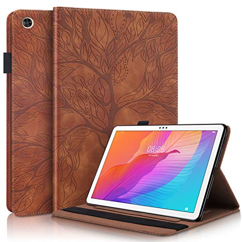 Succtop Hülle für Huawei MatePad T10S/ T10 2020 PU Leder Folio Cover mit Standfunktion Brieftasche Stiftband Tablet Schutzhülle Huawei MatePad T10S 10.1/ T10 9.7 2020, Braun von Succtop