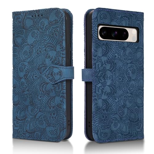 Succtopy Handyhülle für Google Pixel 8 Pro 5G PU Leder Hülle mit Kartenfächer und Standfunktion für Google Pixel 8 Pro 5G Klapphülle Flip Wallet Cover Case Schutzhülle Google Pixel 8 Pro 5G Blau von Succtopy