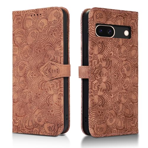 Succtopy Handyhülle für Google Pixel 8a 5G PU Leder Hülle mit Kartenfächer und Standfunktion für Google Pixel 8a 5G Klapphülle Flip Wallet Cover Case Schutzhülle Google Pixel 8a 5G Braun von Succtopy