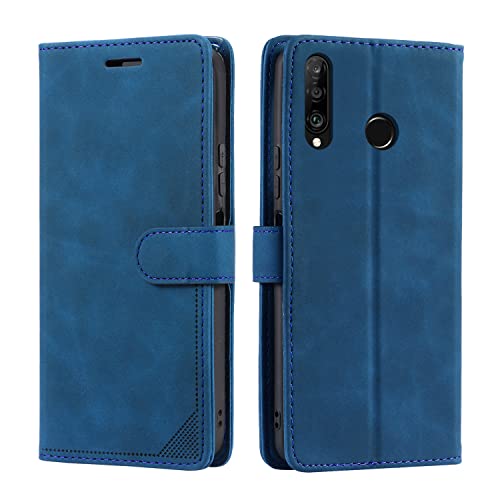 Succtopy Handyhülle für Huawei P30 LITE Hülle, Huawei P30 LITE Hülle Premium Leder Flip Klappbare Stoßfeste Magnetische [Standfunktion] [Kartenfächern] Schutzhülle Tasche-Blau von Succtopy