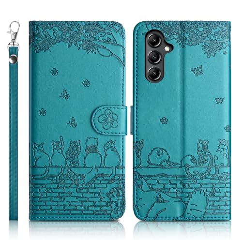 Succtopy Handyhülle für Samsung Galaxy A15 4G/5G Premium PU Lederhülle Samsung Galaxy A15 4G/5G Klappbar Flip Case Tasche Magnet Kartenfach Standfunktion Schutzhülle Samsung Galaxy A15 4G/5G Blau von Succtopy