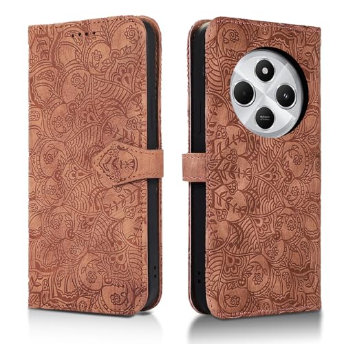 Succtopy Handyhülle für Xiaomi Redmi 14C 4G PU Leder Hülle mit Kartenfächer und Standfunktion für Xiaomi Redmi 14C 4G Klapphülle Flip Wallet Cover Case Schutzhülle Xiaomi Redmi 14C 4G Braun von Succtopy