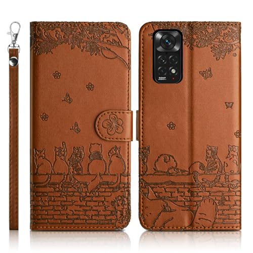 Succtopy Handyhülle für Xiaomi Redmi Note 11/ Note 11S Premium PU Lederhülle Xiaomi Redmi Note 11 Klappbar Flip Case Tasche Magnet Kartenfach Standfunktion Schutzhülle Xiaomi Redmi Note 11S Braun von Succtopy