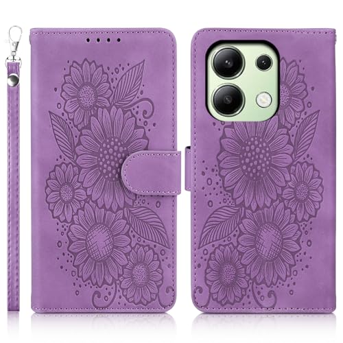 Succtopy Handyhülle für Xiaomi Redmi Note 13 4G PU Leder Hülle mit [Standfunktion][Kartenschlitzen][Magnetverschluss] für Redmi Note 13 4G Flip Schutzhülle Klapphülle für Redmi Note 13 4G Violett von Succtopy