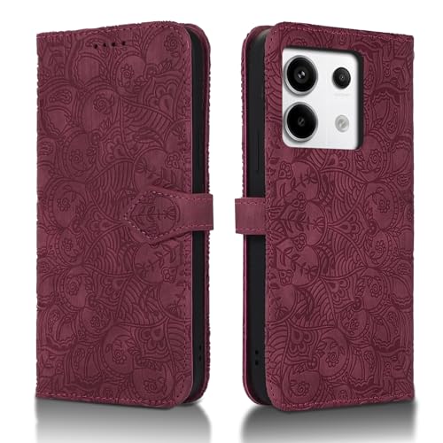 Succtopy Handyhülle für Xiaomi Redmi Note 13 Pro 5G PU Leder Hülle mit Kartenfächer und Standfunktion Redmi Note 13 Pro 5G Klapphülle Flip Wallet Cover Case Schutzhülle Redmi Note 13 Pro 5G Rotwein von Succtopy