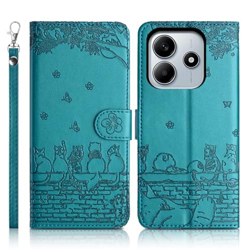 Succtopy Handyhülle für Xiaomi Redmi Note 14 5G - Premium PU Lederhülle, Klappbar Flip Case Tasche Mit Magnet, Kartenfach, Standfunktion - Schutzhülle in Blau von Succtopy