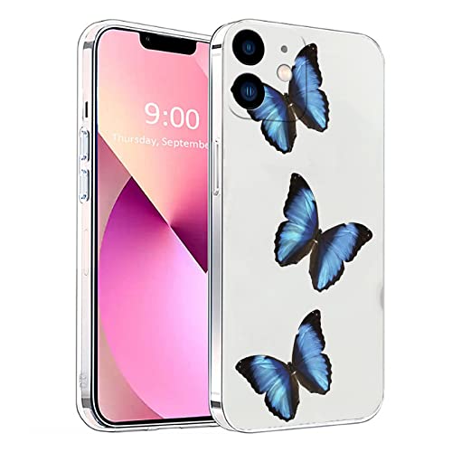 Succtopy Handyhülle für iPhone 11,Hülle TPU Weiche Schlank Schutzhülle Handytasche Case Handy Hülle für iPhone 11 6.1 Zoll(Blauer Schmetterling) von Succtopy