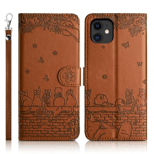 Succtopy Premium PU Lederhülle für iPhone 11 6.1" Klappbar Flip Case Tasche Magnet Kartenfach Standfunktion Schutzhülle iPhone 11 6.1 Zoll Braun von Succtopy