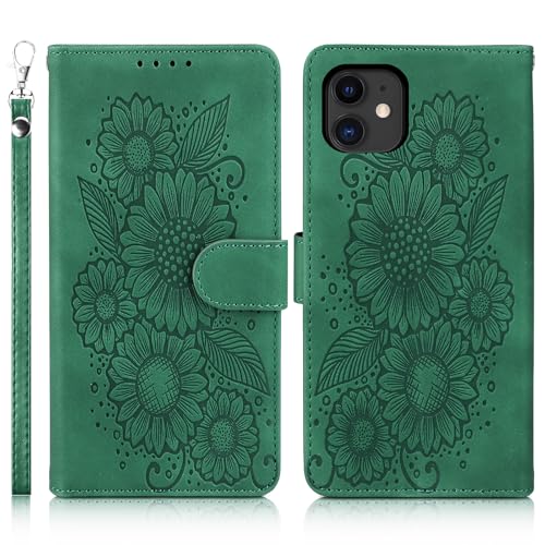 Succtopy Handyhülle für iPhone 11 6.1 Zoll PU Leder Hülle mit [Standfunktion] [Kartenschlitzen] [Magnetverschluss] für iPhone 11 6.1 Zoll Flip Schutzhülle Klapphülle für iPhone 11 6.1 Zoll Grün von Succtopy