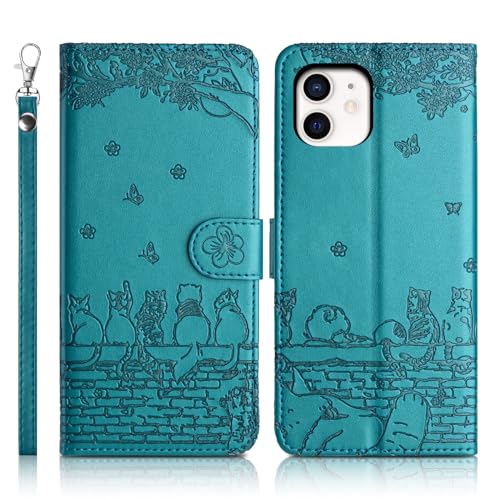 Succtopy Handyhülle für iPhone 12/iPhone 12 Pro 6.1 Zoll Premium PU Lederhülle iPhone 12 Klappbar Flip Case Tasche Magnet Kartenfach Standfunktion Schutzhülle iPhone 12 Pro 6.1 Zoll Blau von Succtopy