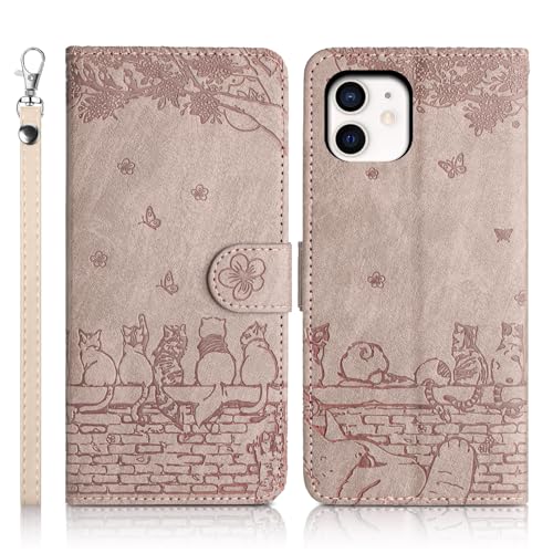 Succtopy Handyhülle für iPhone 12/iPhone 12 Pro 6.1 Zoll Premium PU Lederhülle iPhone 12 Klappbar Flip Case Tasche Magnet Kartenfach Standfunktion Schutzhülle iPhone 12 Pro 6.1 Zoll Grau von Succtopy