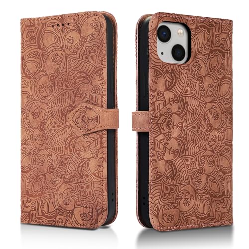 Succtopy Handyhülle für iPhone 13 6.1 Zoll PU Leder Hülle mit Kartenfächer und Standfunktion für iPhone 13 6.1 Zoll Klapphülle Flip Wallet Cover Case Schutzhülle iPhone 13 6.1 Zoll Braun von Succtopy