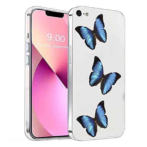 Succtopy Handyhülle für iPhone SE 2022/2020,iPhone 7/8,Hülle TPU Weiche Schlank Schutzhülle Handytasche Case Handy Hülle für iPhone SE 2022/2020,iPhone 7/8 4.7 Zoll(Blauer Schmetterling) von Succtopy