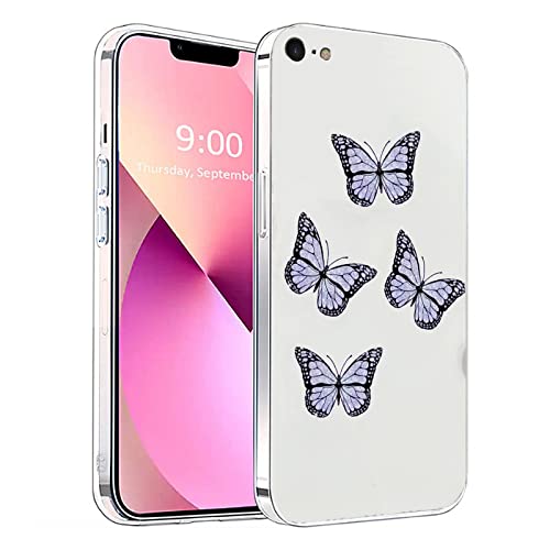 Succtopy Handyhülle für iPhone SE 2022/2020,iPhone 7/8,Hülle TPU Weiche Schlank Schutzhülle Handytasche Case Handy Hülle für iPhone SE 2022/2020,iPhone 7/8 4.7 Zoll(Lila Schmetterling) von Succtopy