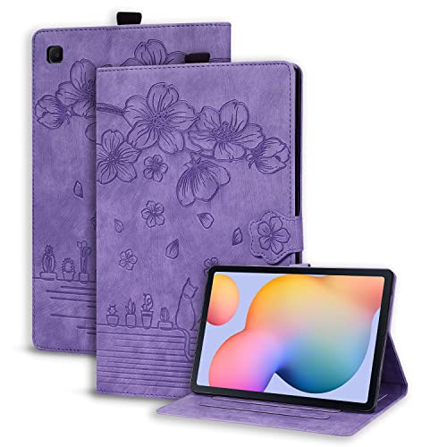 Succtopy Hülle Galaxy Tab S6 Lite 10.4-Zoll(2022/2020) Folio Flip PU Leder Schutzhülle mit Stifthalter Stand Wallet Cover Case Tablet Hülle für Samsung Tab S6 Lite SM-P613/P619/P610/P615 Violett von Succtopy