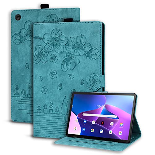 Succtopy Hülle Lenovo Tab M10 3rd Gen 10.1 Zoll 2022 Folio Flip PU Leder Schutzhülle für Lenovo Tab M10 3rd Gen 10.1 2022 Stifthalter Stand Wallet Cover Case Tablet Hülle TB-328FU/TB-328XU Hellgrün von Succtopy