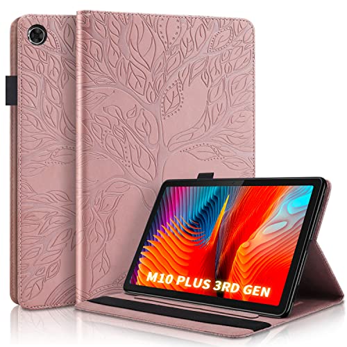 Succtopy Hülle Lenovo Tab M10 Plus 3rd Gen 10.6 Zoll PU Leder Flip Schutzhülle Brieftasche Stand Cover Tablet Hülle Kartenschlitz Stifthalter Lenovo Tab M10 Plus 3.Generation 10.6" 2022 - Roségold von Succtopy