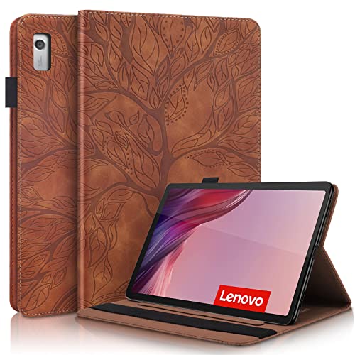 Succtopy Hülle für Lenovo Tab M9 HD 9 Zoll TB-310FU 2023 Folio Flip PU Leder Schutzhülle Stifthalter Stand Wallet Cover Case Tablet Hülle für Lenovo Tab M9 HD 9 Zoll 2023 Braun von Succtopy