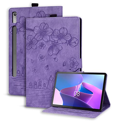 Succtopy Hülle Lenovo Tab P11 Pro 2nd Gen 11.2 Zoll 2022 TB132FU/TB138FC Folio Flip PU Leder Schutzhülle Stifthalter Stand Wallet Cover Case Tablet Hülle Lenovo Tab P11 Pro 2nd Gen Violett von Succtopy