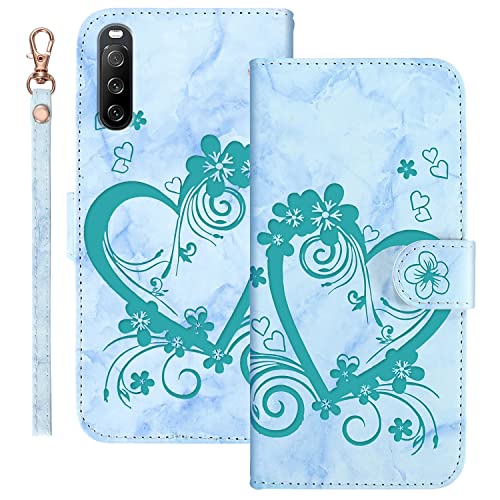 Succtopy Hülle Xperia 10 III Handyhülle, PU Leder Folio Flip Handy Schutzhülle Xperia 10 III Klappbar Cover Case mit Brieftasche Standfunktion Tasche Klapphülle Xperia 10 III, Grün von Succtopy
