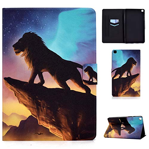 Succtopy Hülle für Galaxy Tab A7 Lite 2021 T225/T220 8.7 Zoll, PU Folio Flip Stand Cover Samsung SM-T225/T220, Brieftasche Tableta Schutzhülle Samsung Galaxy Tab A7 Lite 2021,Himmelslöwe von Succtopy