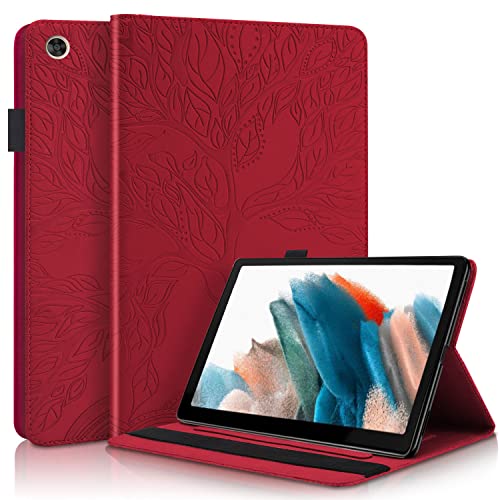 Succtopy Hülle für Galaxy Tab A8 10.5 Zoll 2021 Folio Flip PU Leder Schutzhülle Galaxy Tab A8 2021 Stifthalter Stand Wallet Cover Case Tablet Hülle Samsung Galaxy Tab A8 SM-X200/X205/X207 - Rot von Succtopy