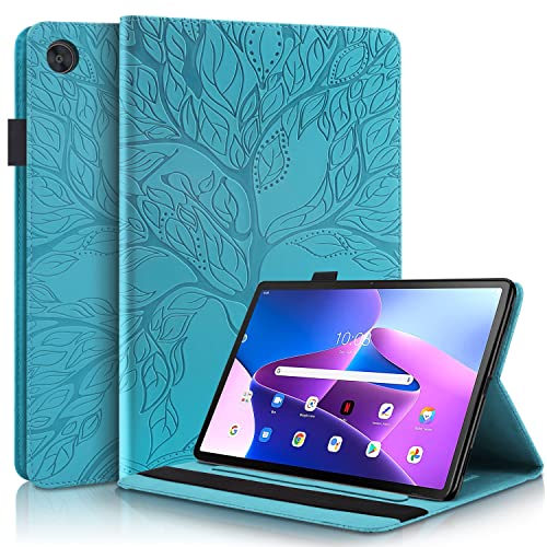 Succtopy Hülle für Lenovo Tab M10 3rd Gen 10.1 Zoll 2022 Folio Flip PU Leder Schutzhülle Lenovo Tab M10 3rd Gen 10.1 2022 Stifthalter Stand Wallet Cover Case Tablet Hülle TB-328FU/TB-328XU Blau von Succtopy