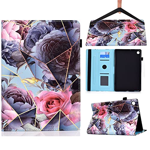 Succtopy Hülle für Lenovo Tab M10 FHD Plus, Ultra Dünn Falten Cover Kartensteckplatz Stehen Ständer Auto Schlaf/Wach Tableta Schutzhülle Lenovo Tab M10 Plus X606F/ X606X, Rose von Succtopy