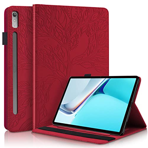 Succtopy Hülle für Lenovo Tab P11 Pro 2nd Gen 11.2 Zoll 2022 Folio Flip PU Leder Schutzhülle Lenovo Tab P11 Pro 2nd Gen Stifthalter Stand Wallet Cover Case Tablet Hülle Lenovo TB132FU/TB138FC Rot von Succtopy