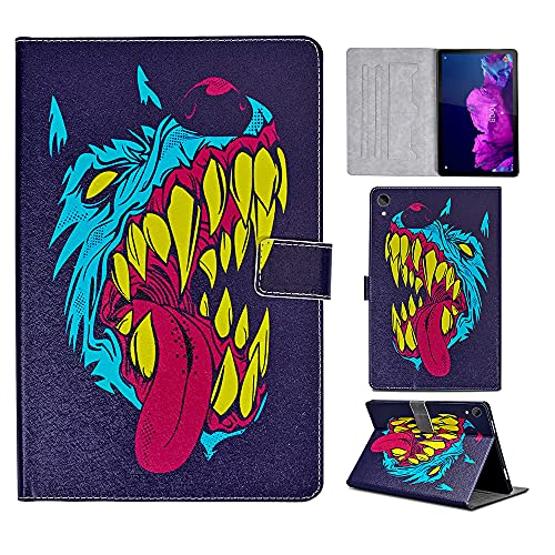 Succtopy Hülle für Lenovo-Tab-P11 TB-J606 2021, Schutzhülle Tableta Lenovo P11 11", Falten Tableta Stehen Ultra Dünn Kartenschlitz Magnetische Intelligenz Cover Lenovo Tab P11,Farbe Wolf von Succtopy