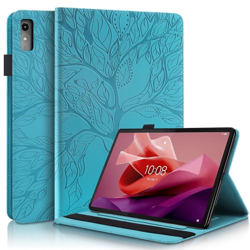 Succtopy Hülle für Lenovo Tab P12 12.7 Zoll 2023 Folio Flip PU Leder Schutzhülle Lenovo Tab P12 2023 Stifthalter Stand Wallet Cover Case Tablet Hülle Lenovo Tab P12 12.7" 2023 Blau von Succtopy