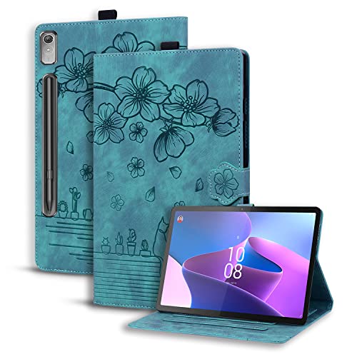 Succtopy Hülle für Lenovo Tab P12 12.7 Zoll 2023 Folio Flip PU Leder Schutzhülle Lenovo Tab P12 2023 Stifthalter Stand Wallet Cover Case Tablet Hülle Lenovo Tab P12 12.7" 2023 Hellgrün von Succtopy