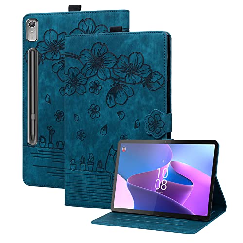 Succtopy Hülle für Lenovo Tab P12 12.7 Zoll 2023 Folio Flip PU Leder Schutzhülle Lenovo Tab P12 2023 Stifthalter Stand Wallet Cover Case Tablet Hülle Lenovo Tab P12 12.7" 2023 Königsblau von Succtopy