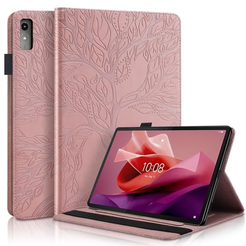 Succtopy Hülle für Lenovo Tab P12 12.7 Zoll 2023 Folio Flip PU Leder Schutzhülle Lenovo Tab P12 2023 Stifthalter Stand Wallet Cover Case Tablet Hülle Lenovo Tab P12 12.7" 2023 Roségold von Succtopy