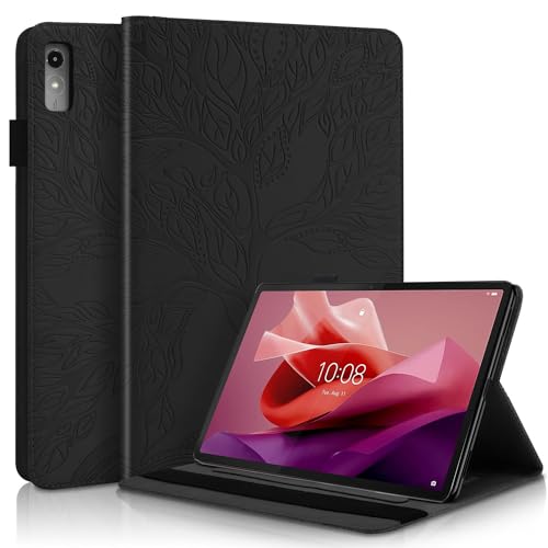 Succtopy Hülle für Lenovo Tab P12 12.7 Zoll 2023 Folio Flip PU Leder Schutzhülle Lenovo Tab P12 2023 Stifthalter Stand Wallet Cover Case Tablet Hülle Lenovo Tab P12 12.7" 2023 Schwarz von Succtopy