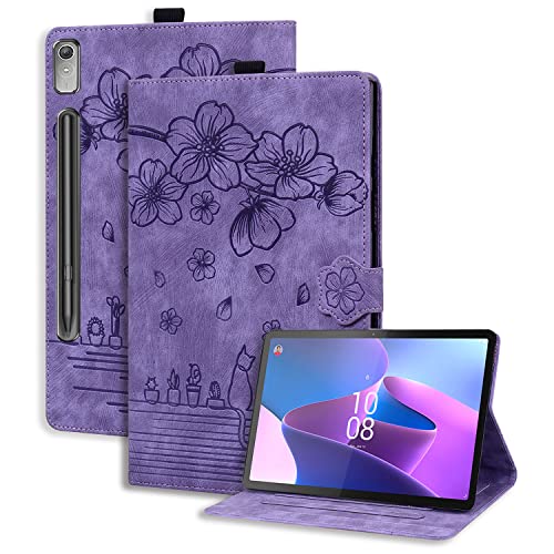 Succtopy Hülle für Lenovo Tab P12 12.7 Zoll 2023 Folio Flip PU Leder Schutzhülle Lenovo Tab P12 2023 Stifthalter Stand Wallet Cover Case Tablet Hülle Lenovo Tab P12 12.7" 2023 Violett von Succtopy