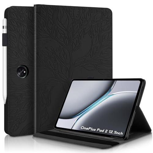 Succtopy Hülle für Oneplus Pad 2 (2024) 12.1 Zoll Folio Flip PU Leder Schutzhülle Oneplus Pad 2 Tablet Hülle mit Stifthalter und Standfunktion für Oneplus Pad 2 (2024) 12.1 Zoll Schwarz von Succtopy