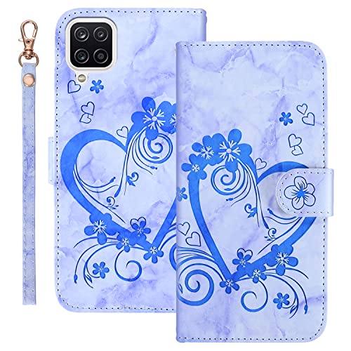 Succtopy Hülle für Samsung Galaxy A12 /M12 Handyhülle, PU Leder Folio Flip Handy Schutzhülle Galaxy A12 Klappbar Cover Case mit Brieftasche Standfunktion Samsung Galaxy M12 Klapphülle,Blau von Succtopy