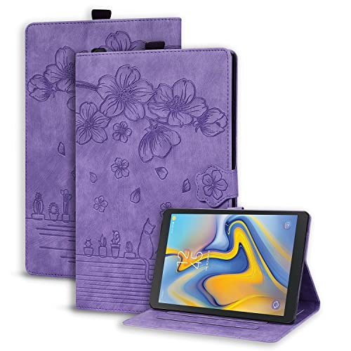 Succtopy Hülle für Samsung Galaxy Tab A 10.5 2018 SM-T590/T595 Folio Flip PU Leder Schutzhülle Galaxy Tab A 10.5 2018 Stifthalter Stand Wallet Cover Case Tablet Hülle Galaxy Tab A 10.5 Zoll Violett von Succtopy