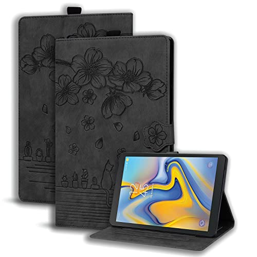 Succtopy Hülle für Samsung Galaxy Tab A 10.5 2018 SM-T590/T595 Folio Flip PU Leder Schutzhülle Galaxy Tab A 10.5 2018 Stifthalter Stand Wallet Cover Case Tablet Hülle Galaxy Tab A 10.5 Zoll Schwarz von Succtopy