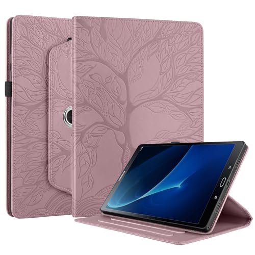 Succtopy Hülle für Samsung Galaxy Tab A6 2016 10.1 Zoll PU Leder 360°Drehbar Multi-Winkel Lederhülle mit Standfunktion und Stifthalter Schutzhülle Galaxy Tab A6 2016 SM-T580/SM-T585 Rose Gold von Succtopy