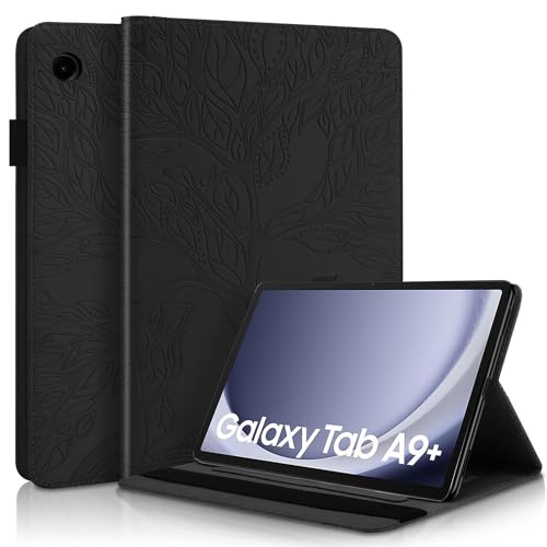 Succtopy Hülle für Samsung Galaxy Tab A9+/A9 Plus 11 Zoll 2023 Folio Flip PU Leder Schutzhülle Galaxy Tab A9+/A9 Plus 2023 Stifthalter Stand Wallet Cover Case Tablet Hülle SM-X210/X215/X216 Schwarz von Succtopy