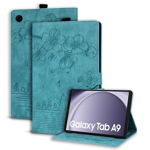 Succtopy Hülle für Samsung Galaxy Tab A9 8.7 Zoll 2023 SM-X110/X115 Folio Flip PU Leder Schutzhülle Stifthalter Stand Wallet Cover Case Tablet Hülle Samsung Galaxy Tab A9 8.7" 2023 Hellgrün von Succtopy