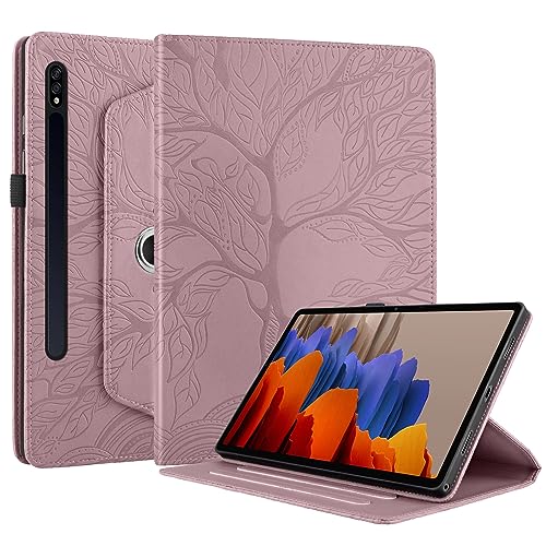 Succtopy Hülle für Samsung Galaxy Tab S9 2023/ S8 2022/ S7 2020 11 Zoll PU Leder 360°Drehbar Multi-Winkel Lederhülle mit Standfunktion und Stifthalter Schutzhülle Galaxy Tab S9 /S8 / S7 Rose Gold von Succtopy