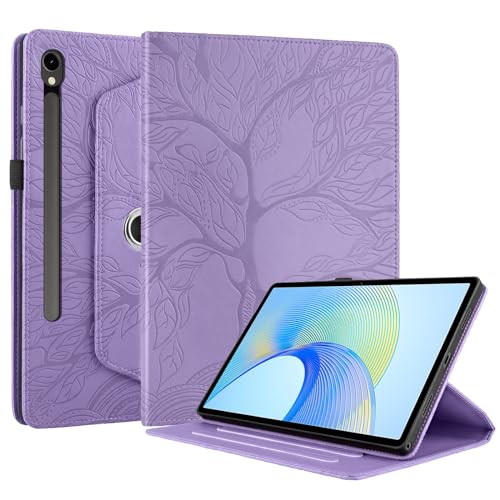 Succtopy Hülle für Samsung Galaxy Tab S10 FE 10.9" 2025 SM-X520/X526/X526B/Galaxy S9 FE 10.9" SM-X510/X516B PU Leder 360°Drehbar Multi-Winkel Schutzhülle mit Standfunktion und Stifthalter Violett von Succtopy