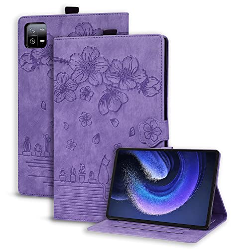 Succtopy Hülle für Xiaomi Pad 6/Pad 6 Pro 11 Zoll 2023 Folio Flip PU Leder Schutzhülle Xiaomi Pad 6 11" 2023 Stifthalter Stand Wallet Cover Case Tablet Hülle für Xiaomi Pad 6 Pro 11" 2023 Violett von Succtopy