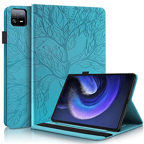 Succtopy Hülle für Xiaomi Pad 6/Pad 6 Pro 11 Zoll 2023 Folio Flip PU Leder Schutzhülle für Xiaomi Pad 6 11" 2023 Stifthalter Stand Wallet Cover Case Tablet Hülle Xiaomi Pad 6 Pro 11" 2023 Blau von Succtopy