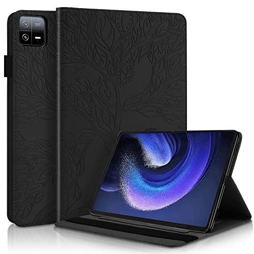 Succtopy Hülle für Xiaomi Pad 6/Pad 6 Pro 11 Zoll 2023 Folio Flip PU Leder Schutzhülle für Xiaomi Pad 6 11" 2023 Stifthalter Stand Wallet Cover Case Tablet Hülle Xiaomi Pad 6 Pro 11" 2023 Schwarz von Succtopy