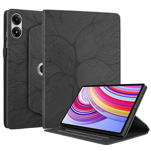 Succtopy Hülle für Xiaomi Redmi Pad Pro 12.1 Zoll 2024 PU Leder 360°Drehbar Multi-Winkel Schutzhülle mit Standfunktion und Stifthalter für Xiaomi Redmi Pad Pro Hülle Case Schwarz von Succtopy